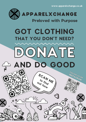 Donate kids/teens clothes to our Apparel Exchange donation bin 